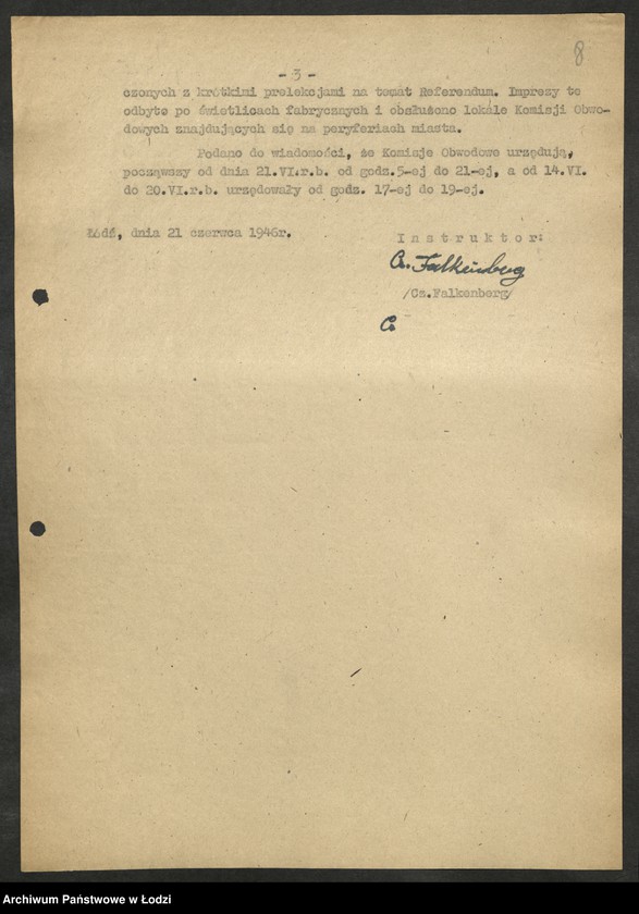 Obraz 9 z jednostki "Referendum Ludowe - sprawozdania [, raporty i wykazy] aktywu wojewódzkiego PPR [oddelegowanego do organizacji powiatowych]"