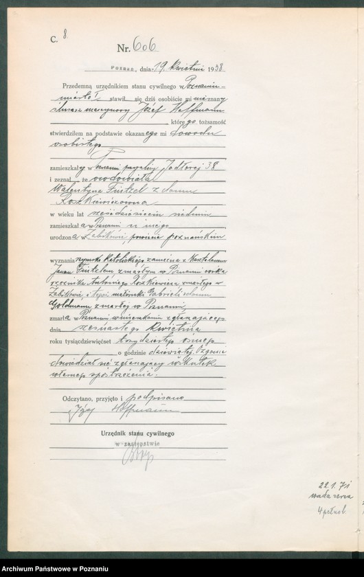 Obraz 10 z jednostki "Księga miejscowa zgonów tom II [Rejestr główny zgonów]"