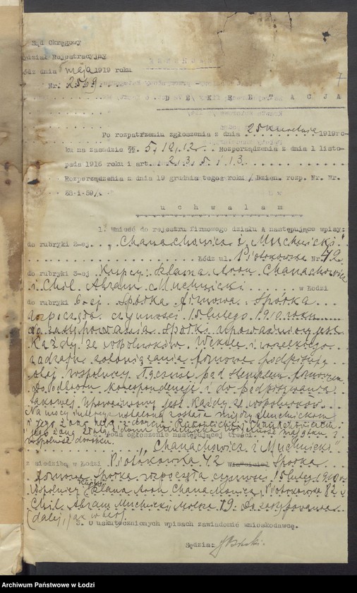 Obraz 9 z jednostki "Szlama Aron Chanachowicz, Chil Abram Muchnicki- sprzedaż towarów manufakturowych"