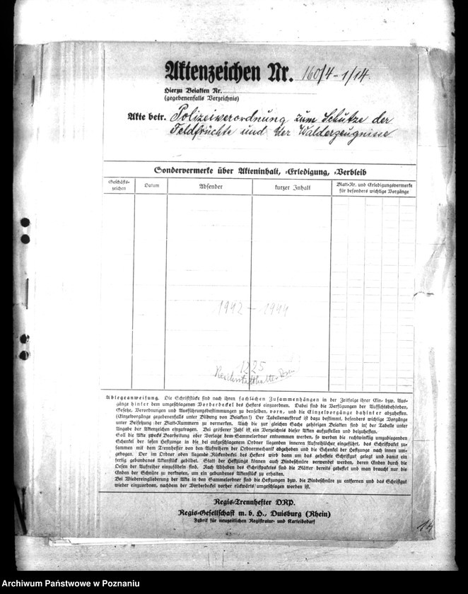 Obraz 4 z jednostki "Polizeiverordnung zum Schutze der Feldfrüchte und der Walderzeugnisse"