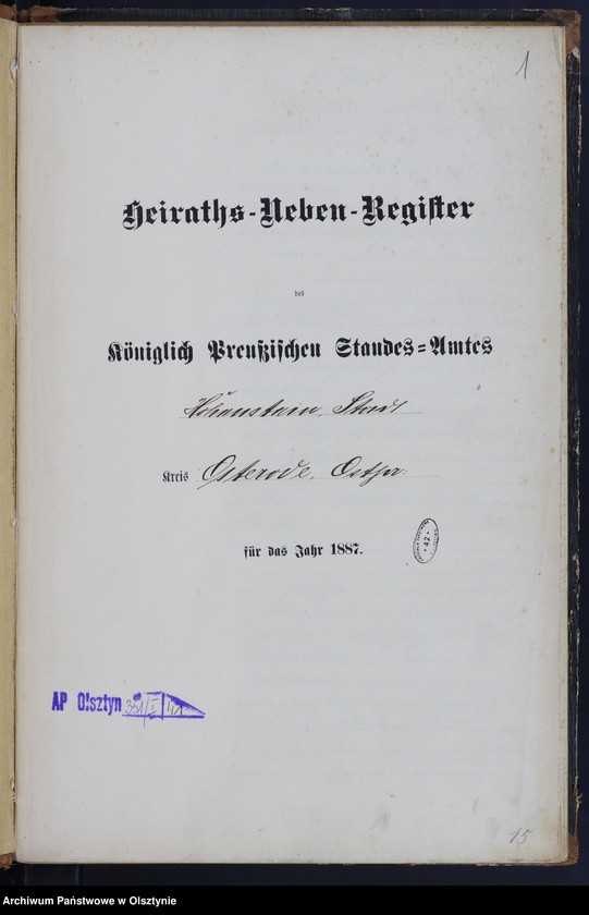 image.from.unit.number "Heiraths-Neben-Register Nr 1 - 15"