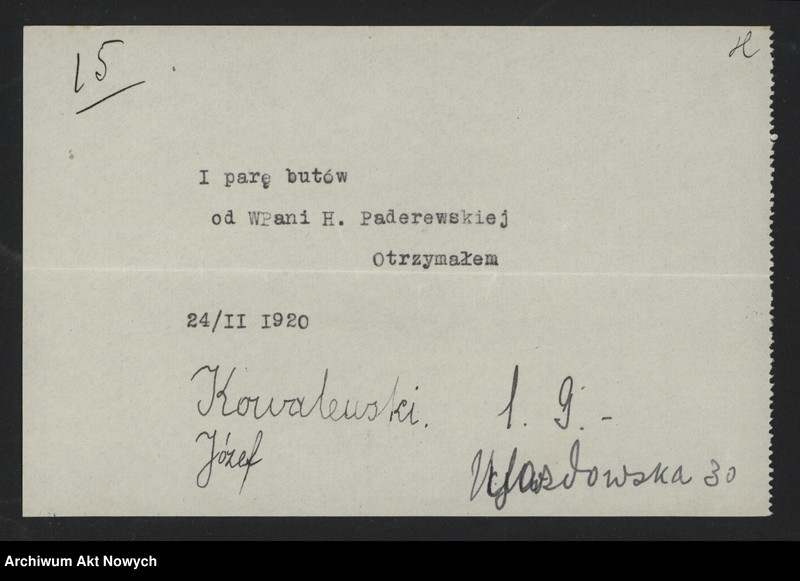 Obraz 17 z jednostki "Pokwitowania za otrzymane buty, palta, żywność"