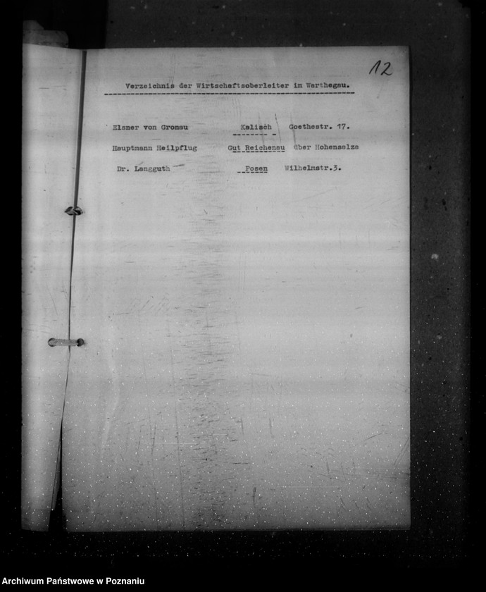 Obraz 16 z jednostki "Verzeichnis von Behördenadressen"