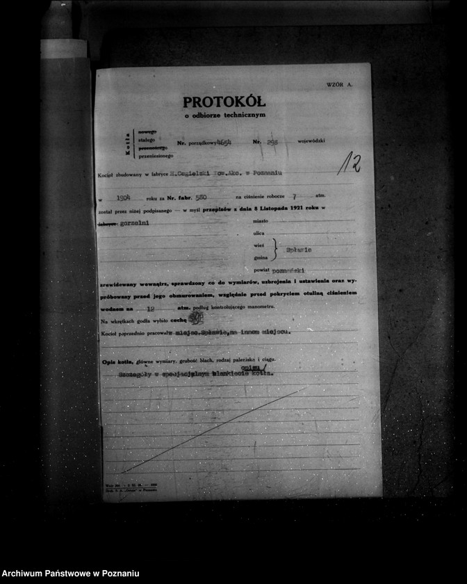 Obraz 16 z jednostki "Gorzelnia rolnicza w Spławiu powiat poznański hr. Mycielski nr woj. 298"