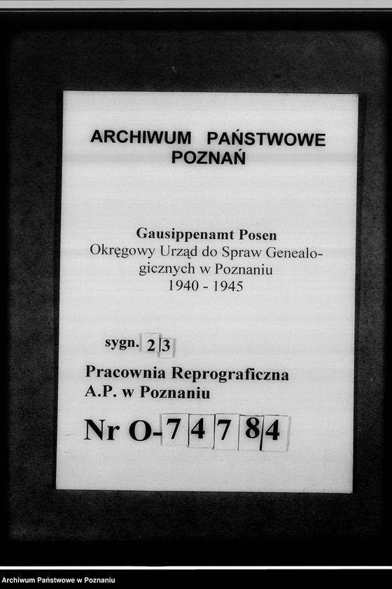 Obraz 14 z jednostki "Berufssippenforscher [oraz sprawa badań genealogicznych przez amatorów dla osób trzecich]"