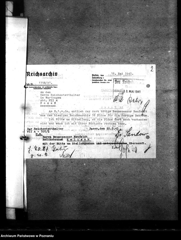 Obraz 6 z jednostki "Umbau des Reichsarchivs zu Posen"