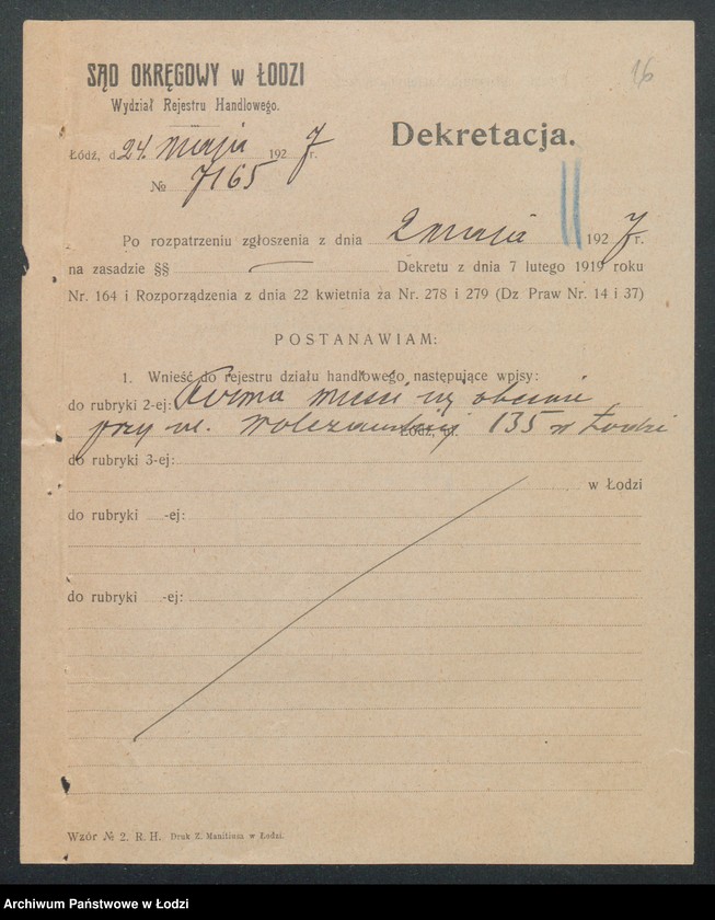 Obraz 18 z jednostki "Karol Heinem – sprzedaż przędzy i manufaktury"