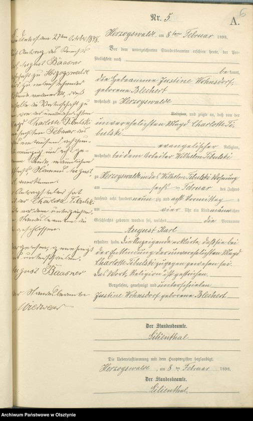 image.from.unit.number "Geburts-Neben-Register Nr 1 - 24 /Fragment księgi/"