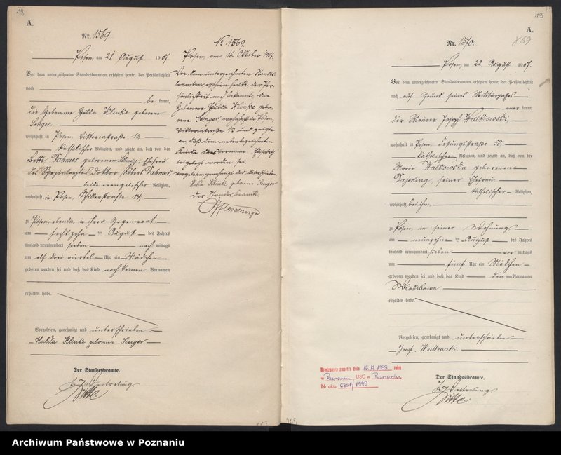 Obraz 12 z jednostki "Księga miejscowa urodzeń tom IV [Rejestr główny urodzeń]"