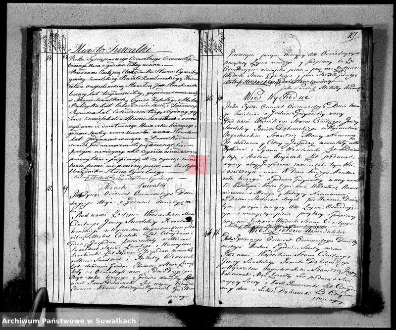 image.from.unit.number "Księga urzędnika stanu cywilnego gmniny suwalskiey zawierająca w sobie akta zejścia od dnia 1-go stycznia 1818 r-u do dnia tegoż 1819"