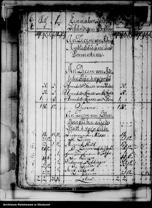 image.from.unit.number "Jahr-Rechnungen der Deutsch Eylauchen Kirchen mit Beurechnung und Armen-Casse"