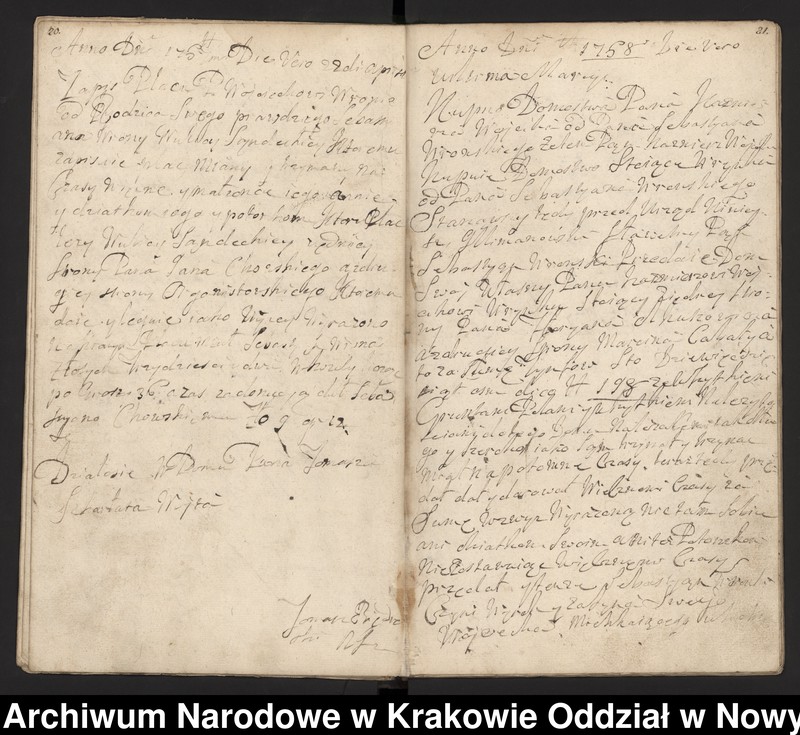 image.from.collection.number "Fragment księgi wójtowsko-ławniczej miasta Limanowej z lat 1750-1818111"