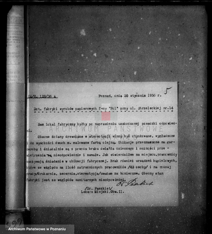 Obraz 9 z jednostki "Zatwierdzenie zakładu przemysłowego /fabryki wyrobów papierniczych firmy "Pol" w Poznaniu"