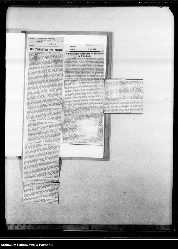 Obraz 9 z jednostki "Sprawy kościelne a Polska [wycinki z prasy niemieckiej]"