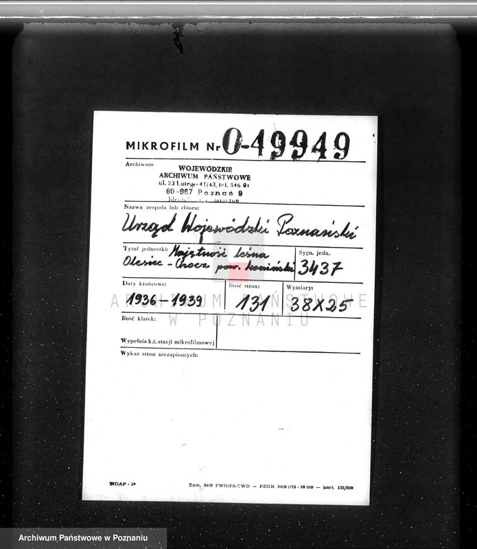 Obraz 2 z jednostki "Majętność /leśna/ Olesiec-Chocz powiat koniński"