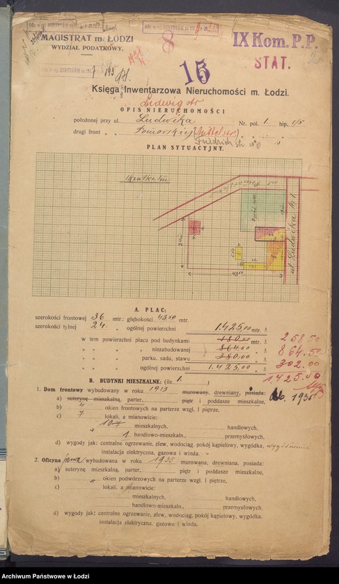 image.from.unit.number "Księga inwentarzowa nieruchomości m. Łodzi ul. Ludwika"