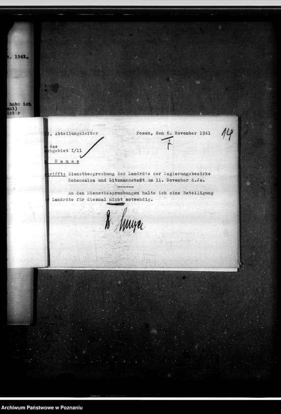 Obraz 18 z jednostki "Konferencje z landratami - korespondencja, porządki obrad"