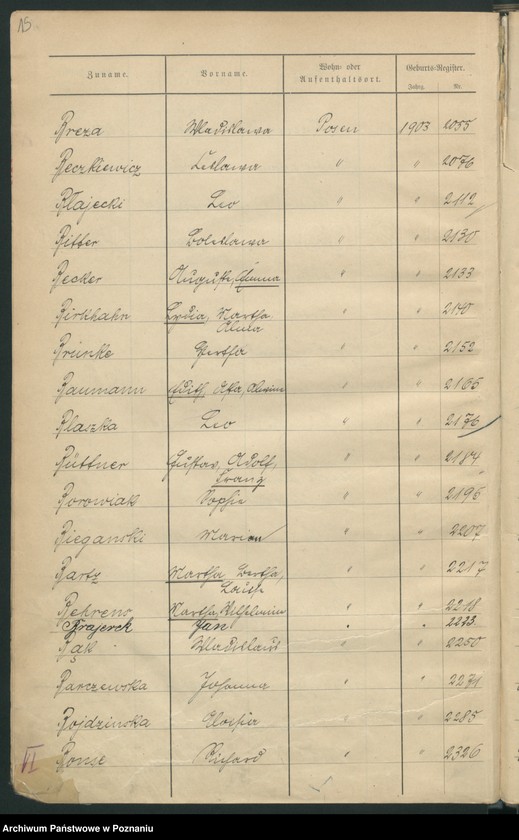 Obraz 18 z jednostki "Skorowidz urodzeń"