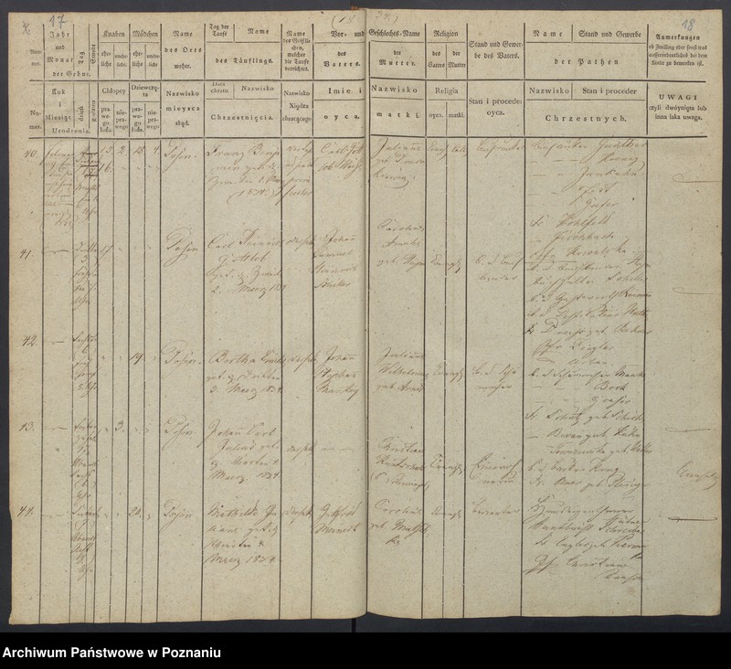 Obraz 12 z jednostki "[Akta urodzeń i chrztów, zgonów i pogrzebów, zapowiedzi i ślubów]"