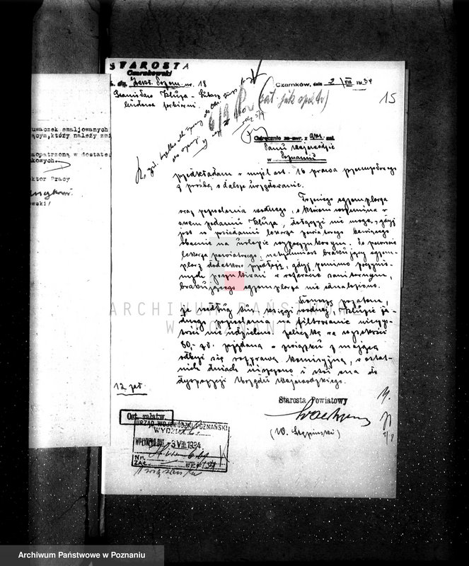 Obraz 20 z jednostki "Zatwierdzenie zakładu przemysłowego /farbiarni/ Stanisława Kluza w Lubaszu pow. Czarnków"