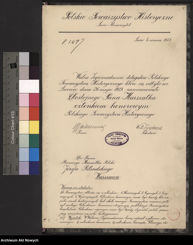 Obraz 11 z kolekcji "Józef Piłsudski - biografia w dokumencie archiwalnym111"