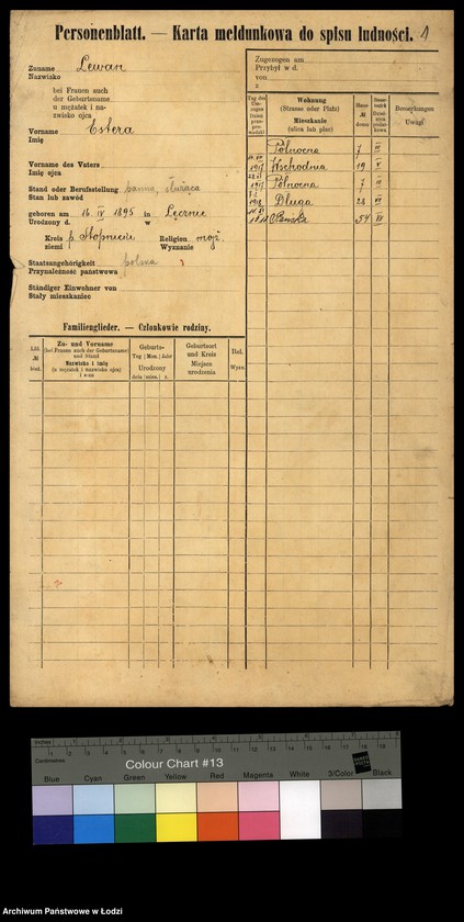 Obraz 3 z jednostki "[Spis ludności Łodzi] Lewan - Lewandowski"