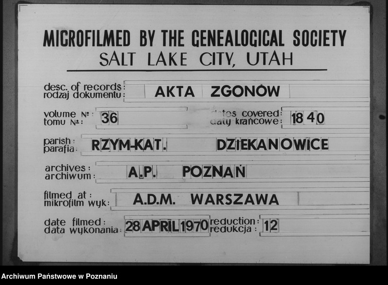 image.from.unit.number "Księga zmarłych parafii Dziekanowice i Waliszewskiej"