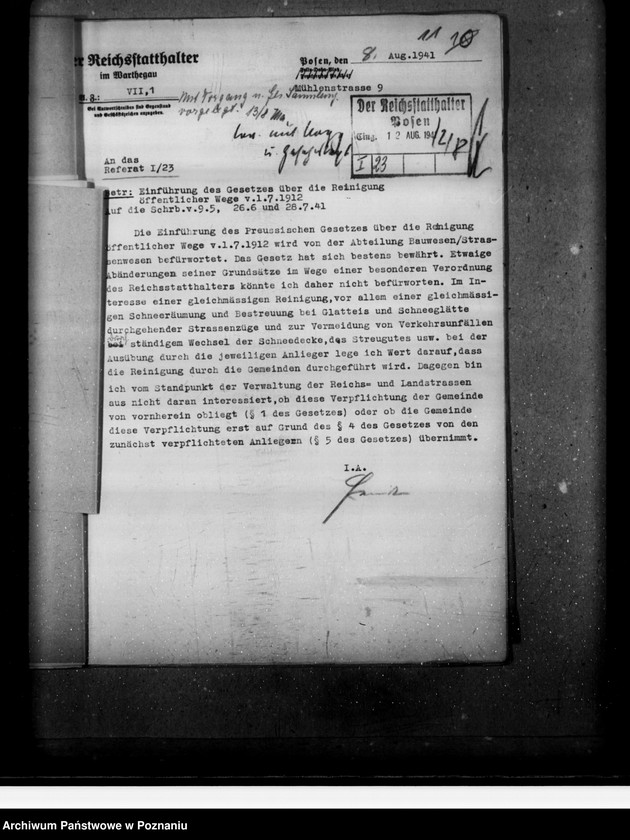 Obraz 15 z jednostki "Einführung des Gesetzes über die Reinigung öffentlicher Wege"