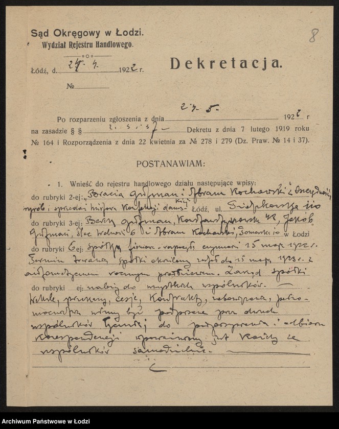Obraz 10 z jednostki "Bracia Gutman i Kochawski- sprzedaż hurtowa konfekcji damskiej"