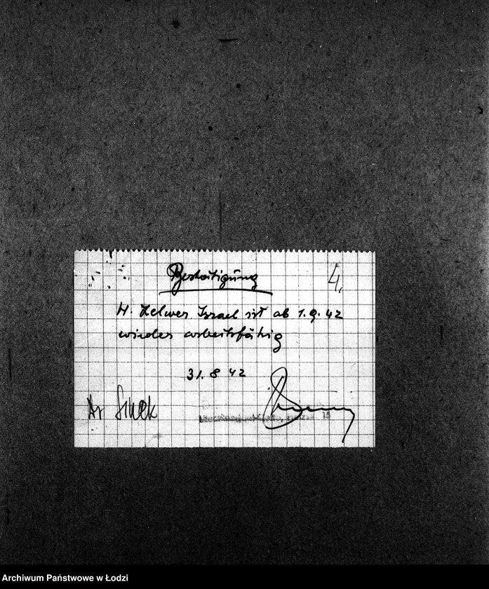 Obraz 7 z jednostki "Trenn-Abteilung. Am Bach 4 [Zasiłki chorobowe dla pracowników, zaświadczenia lekarskie, listy zatrudnionych]"