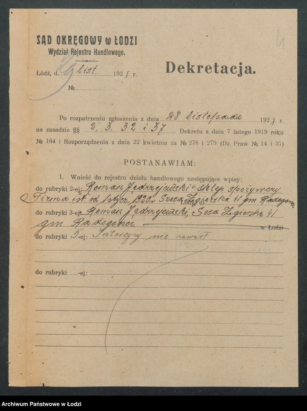 Obraz 6 z jednostki "Roman Jędrzejewski- sklep spożywczy"