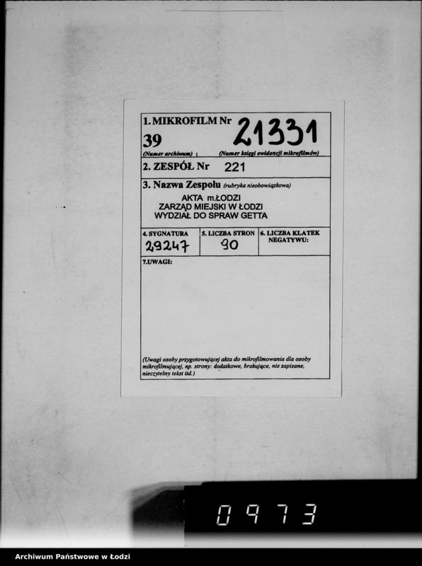 Obraz 1 z jednostki "Monatsberichte [Wydziałów G.V. Plan rozmieszczenia zakładów przemysłowych w Getcie według liczby robotników]"