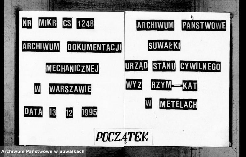 Obraz 1 z jednostki "Kniga duplikat O rodivšichsja Brakosočetavšichsja i umeršich v Metel