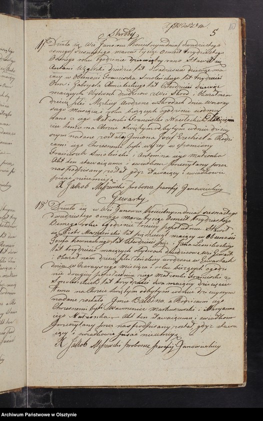 image.from.unit.number "Duplikat Kościoła Parafialnego Janowieckiego składający się z trzech Oddziałow to jest Ak Urodzenia Zaslubienia i Zejścia na Rok 1838 przeznaczony"
