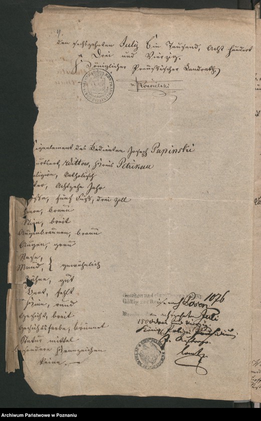 Obraz 8 z jednostki "A. betr. die polizeiliche Beaufsichtigung des polnischen Überläufers Sigismund von Więckowski zu Gembitz"