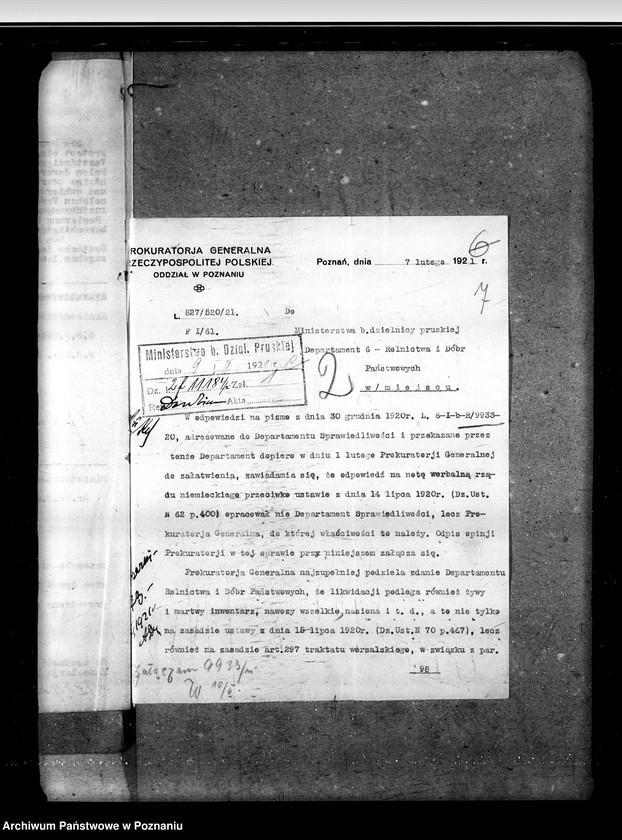 Obraz 12 z jednostki "Sprawy prawne dokumenty, wnioski i korespondencja z Departamentu Sprawiedliwości"