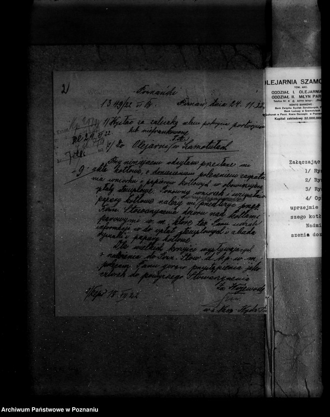 Obraz 6 z jednostki "Młyn parowy w Szamotułach własność Olejarnia w Szamotułach nr woj. kotła 79"