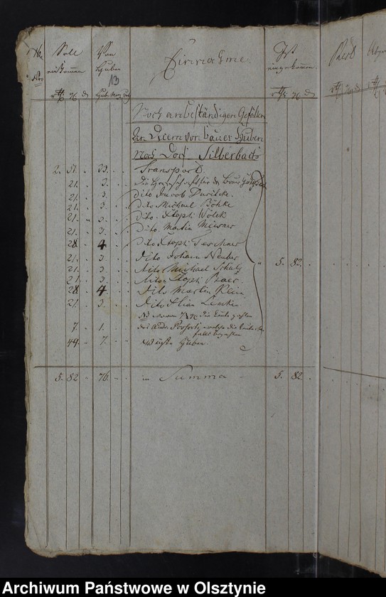 image.from.unit.number "Jahr Kirchen Rechnung der Silberbachschen Kirche aller Einnahme und Ausgabe wie auch Bau-Rechnung"