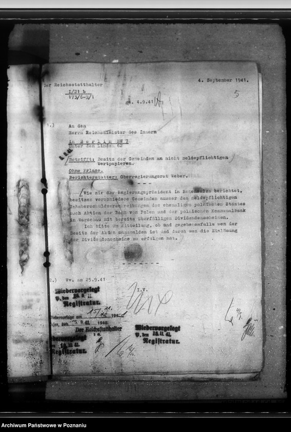 Obraz 9 z jednostki "Wertpapiere. Vermögen der Gemeinden. Liquidation der polnischen Sparkassen. Vorkriegsforderungen der Danziger Werft an die Gemeinden"