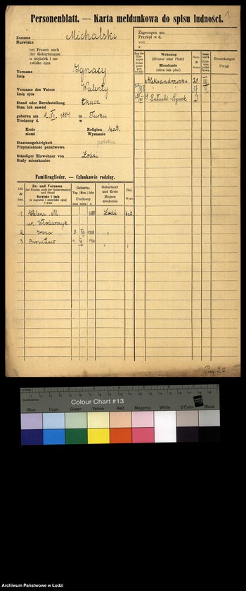Obraz 3 z jednostki "[Spis ludności Łodzi] Michalski - Michałowicz"