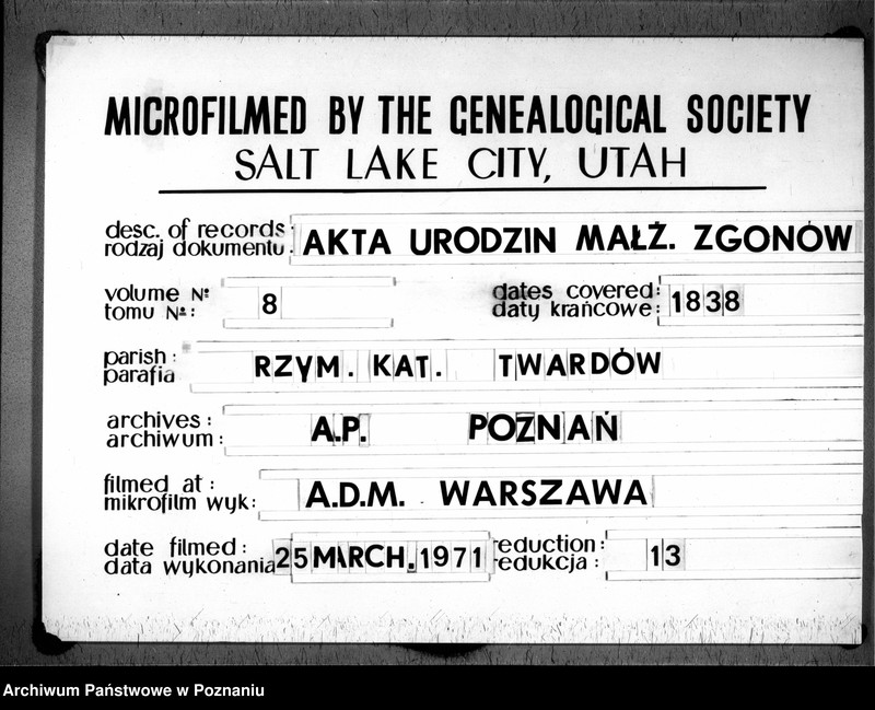Obraz 1 z jednostki "Duplikat urodzonych, zaślubionych, zmarłych"