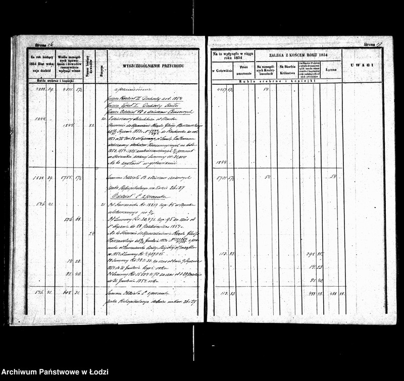 Obraz 14 z jednostki "Rachunek kasy ekonomicznej m. Łodzi za rok 1854"