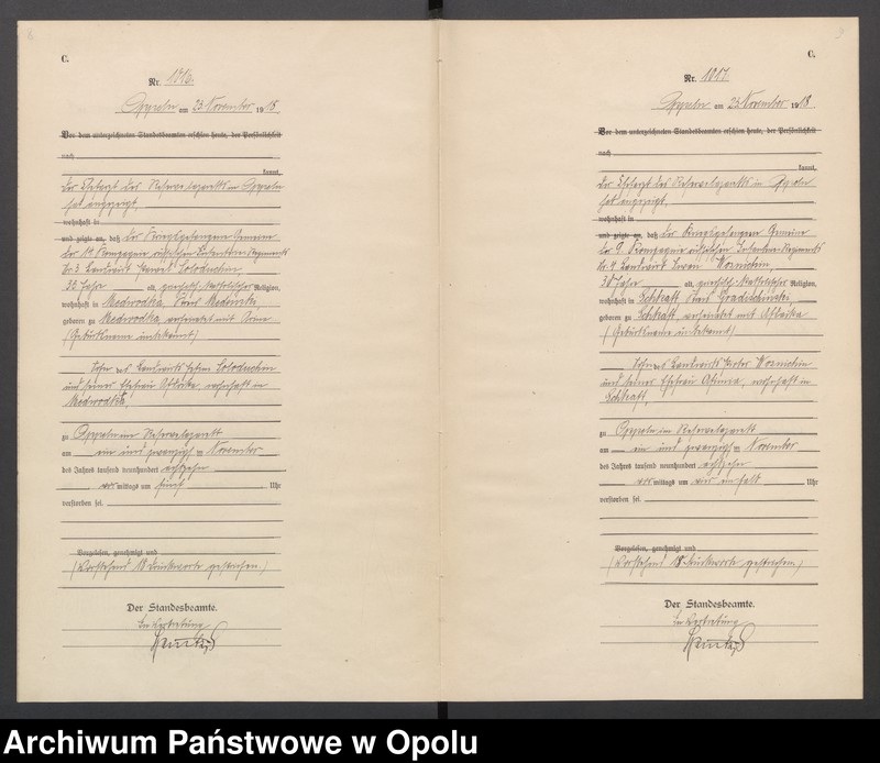 Obraz 8 z jednostki "[Rejestr zgonów] 1918 Tom III Nr 1010-1124"