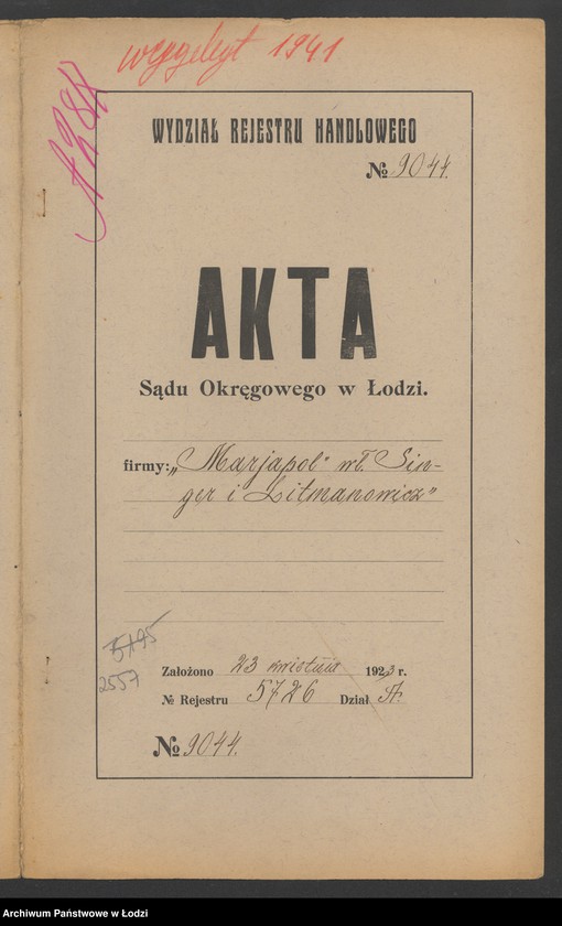 Obraz 2 z jednostki ""Marjapol"- singer i Litmanowicz- handel towarami włókienniczymi"