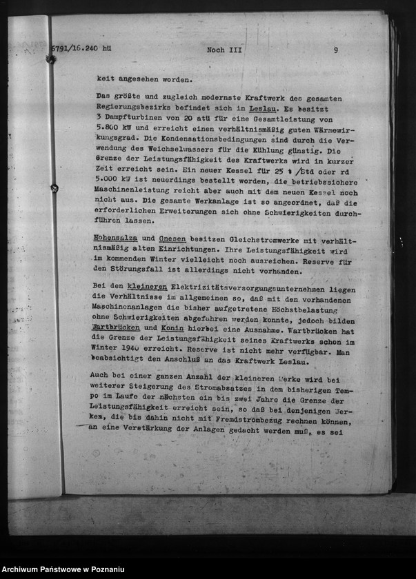 Obraz 13 z jednostki "Rehmengutachten über die Energieversorgung im Regierungsbezirk Hohensalza - Inowrocław"