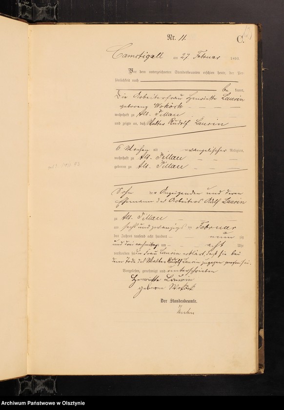 image.from.unit.number "Sterbe-Haupt-Register Nr 1 - 111"