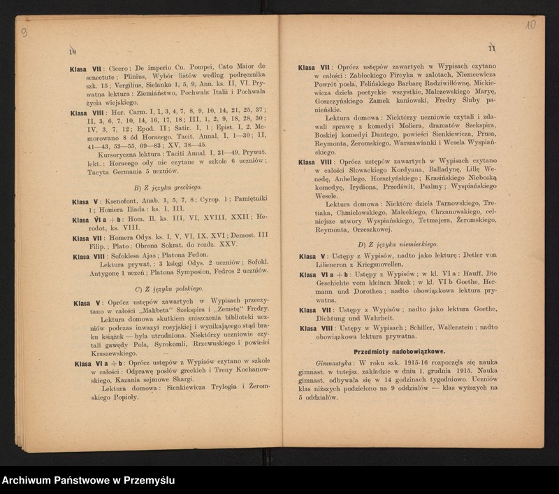 image.from.unit.number "Sprawozdanie Dyrekcji c.k. Gimnazjum w Bochni za rok szkolny 1915/16"