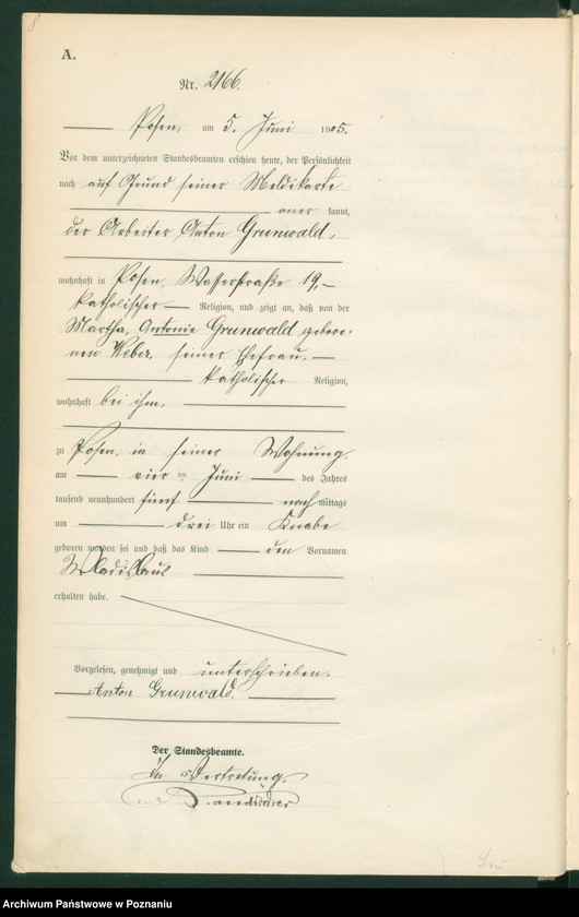 Obraz 10 z jednostki "Księga miejscowa urodzeń tom V"