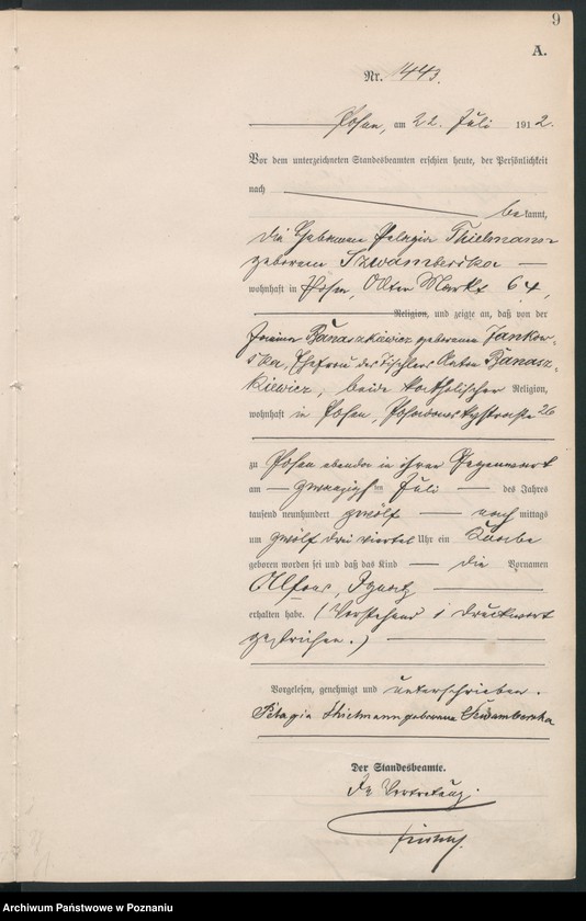 Obraz 11 z jednostki "Księga miejscowa urodzeń tom IV [Rejestr główny urodzeń]"