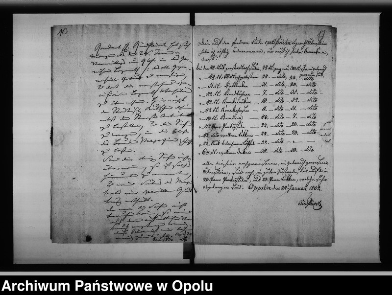 Obraz 11 z jednostki "Acta betreffend die Übergabe der zur Einrichtung des hierortigen Kantonements Lazareths für die Truppen des aufgestellt gewesenen Oder Kordons erforderlich gewesenen Utensilien und deren Verkauf"